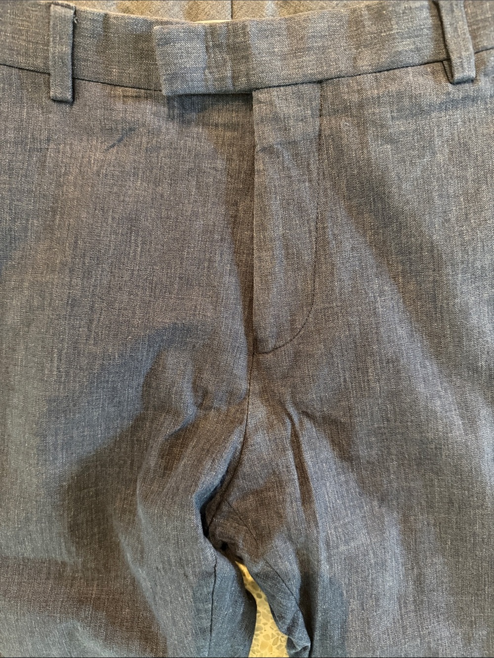 Reiss Men's Dress Pants Geronimo in Dark Lightweight Denim Chambray Blue 30 x 28